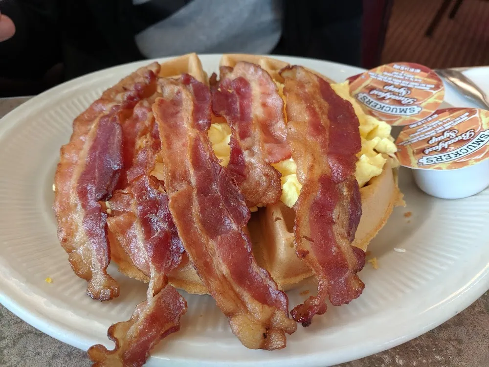 Belgian Waffle with Bacon & Eggs