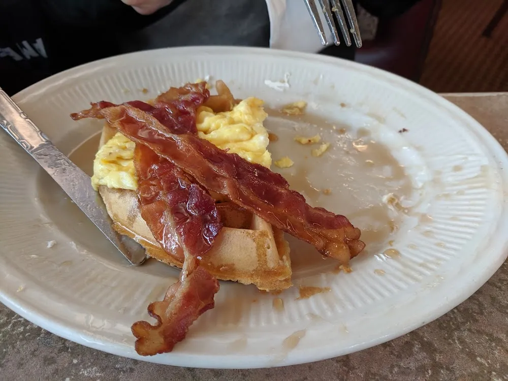 Waffles with Bacon and Eggs